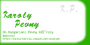 karoly pevny business card